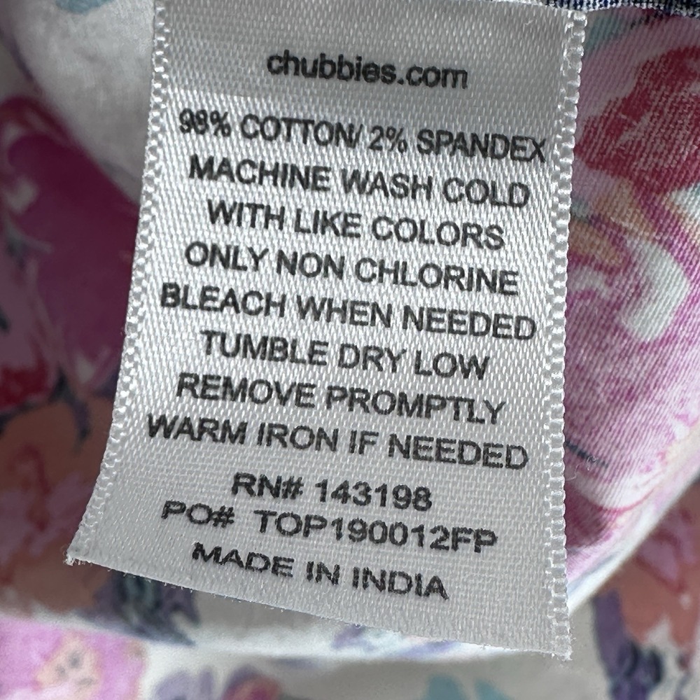 Chubbies The Wedding‎ Crasher Shirt Pink Floral Hawaiian S/S Half-button Med - Picture 7 of 11